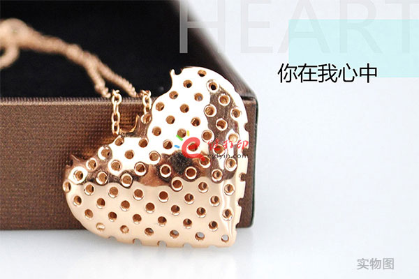 e键打印3D打印K金心型吊坠饰品