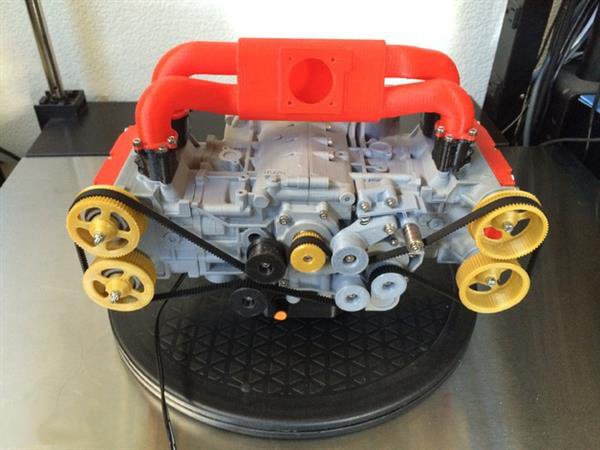 你见过3D打印汽车引擎么 斯巴鲁EJ20全功能四缸引擎3D打印模型亮相