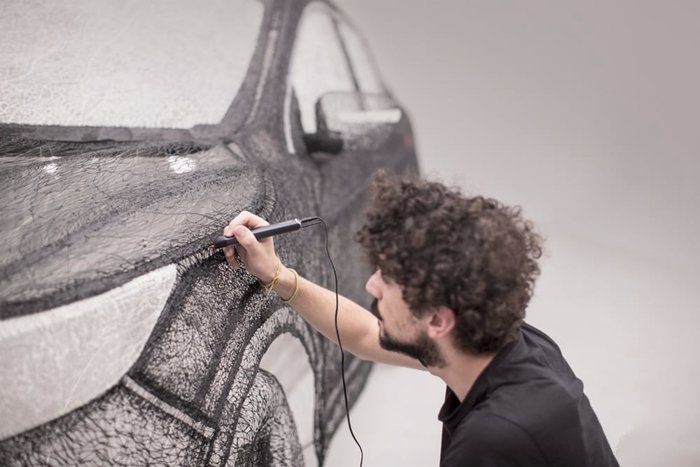 最新(图/文/视频)日产造世界首个最大3D打印笔雕塑 3D素描功力深厚