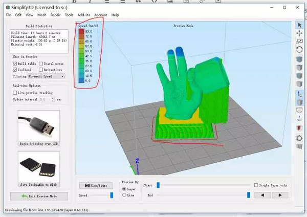 Simplify3D软件界面 3d打印常见问题解决方案 3D打印机打印时模型上的斑点和痘痘怎么办