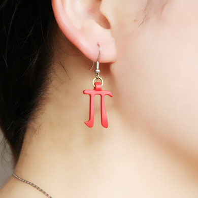 3D打印创意艺术品：π型耳环3